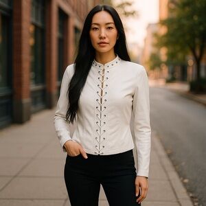 White Lace Up Top
New